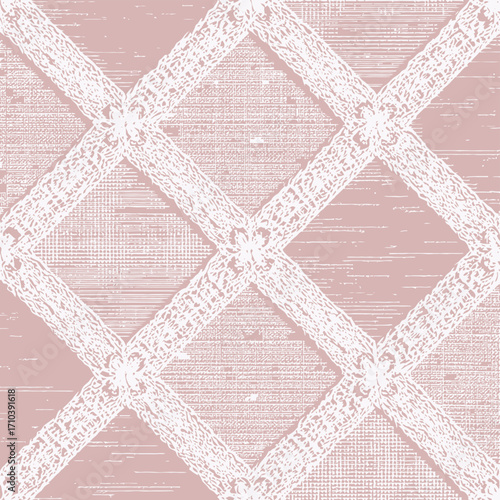 Pattern geometrico rosa pallido a trama incrociata