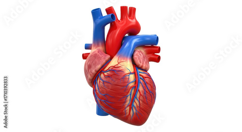 Fotografie Isolated human heart model, anatomical representation, medical illustration show