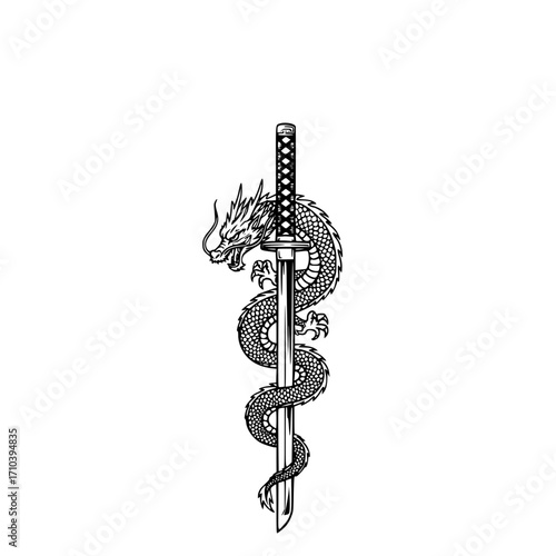 Katana e dragão 