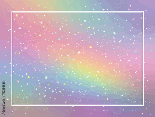 Sfondo sfumato pastello arcobaleno con stelle