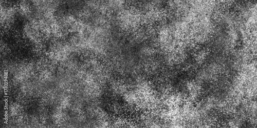 Black with dark gray texture background. Freeze motion of white particles. Black with dark gray texture background. black concrete wall background. Dark cement wall in retro concept.
