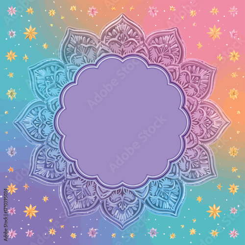 Cornice astratta pastello viola, rosa e verde acqua