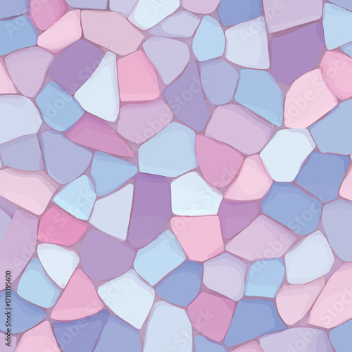 Mosaico astratto pastello, pattern geometrico a forma di pietra