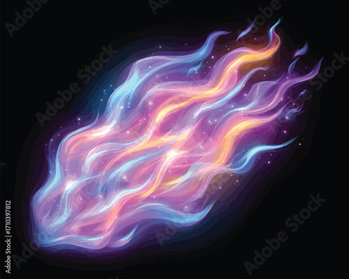 Fiamme Neon Astratte, Stile Vettoriale