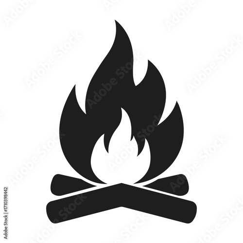 campfire simple flat vector icon
