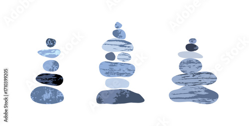 Balanced stone cairns