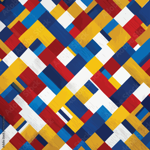 Tessitura geometrica astratta con colori vivaci