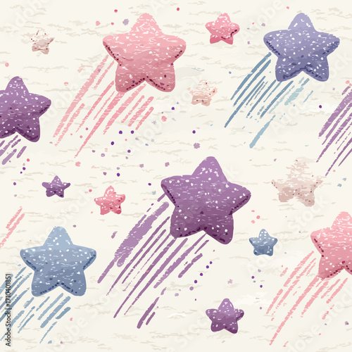 Sfondo astratto con stelle cadenti e texture a puntini