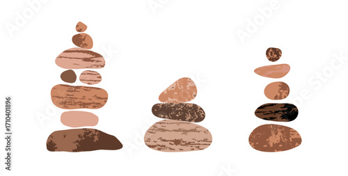 Balanced stone cairns