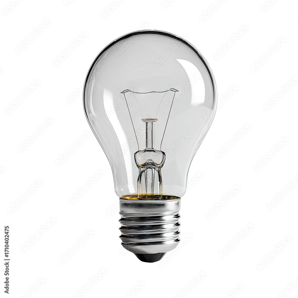 Obraz premium Clear incandescent light bulb, front view (1)