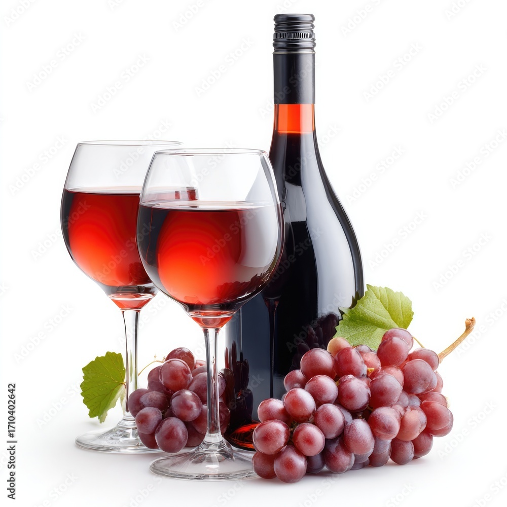 Obraz premium Beaujolais nouveau celebration with wine bottle and glasses for festive gatherings and autumn harvest