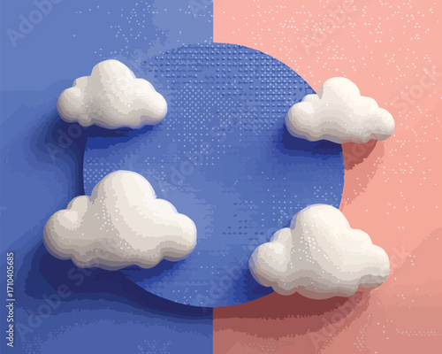 Astratto cielo sereno con nuvole rosa e blu