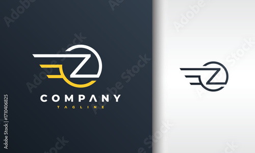 letter Z circle wing logo