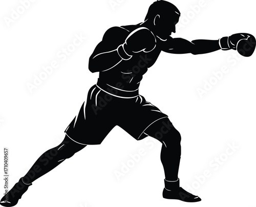punch boxing athlete vector design
