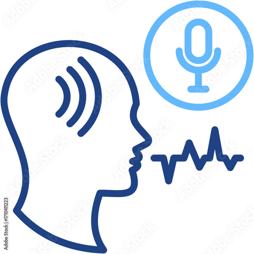 Voice Recognition line color icon