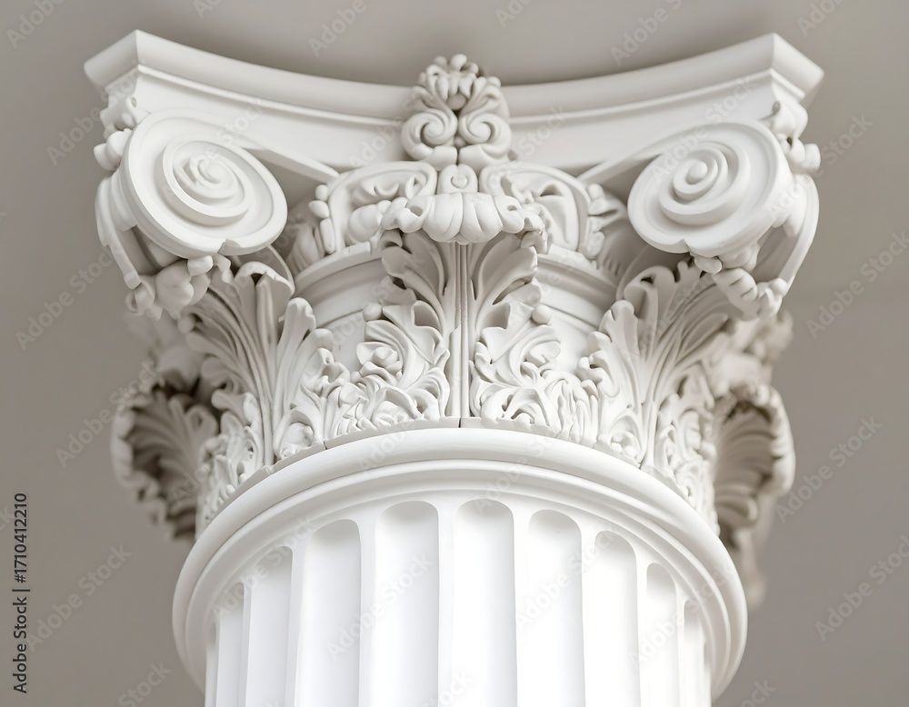 Obraz premium Ornate white column capital