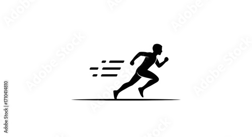 Dynamic runner icon representing speed and agility for sports and fitness branding