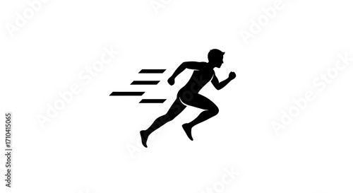 Dynamic runner silhouette in motion, representing speed, agility, and athletic performance