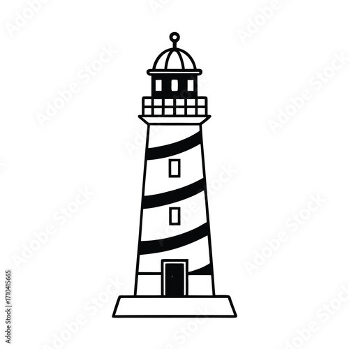 vintage lighthouse vector illustration on white background 
