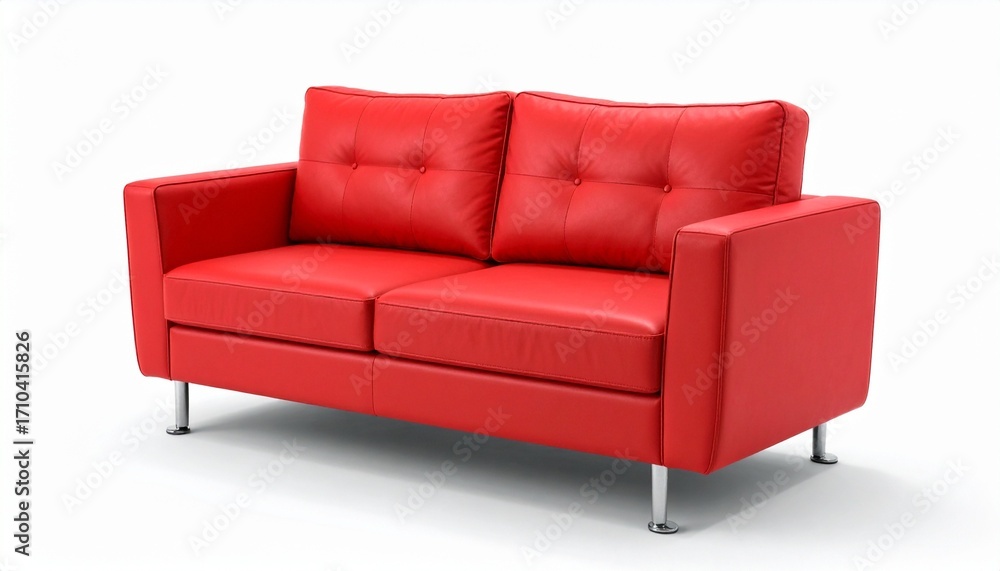Fototapeta premium red sofa isolated on white background