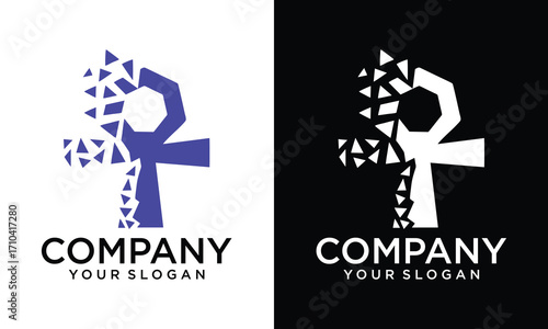 Crreative Ankh or key of life Egyptian hieroglyphic symbol isolated vector illustration sign - High quality pixel perfect religion related logo 
