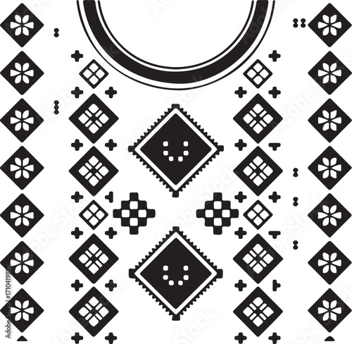 Textile Fabric neck design, pattern traditional,  embroidery design for fashion women clothing Neckline design 