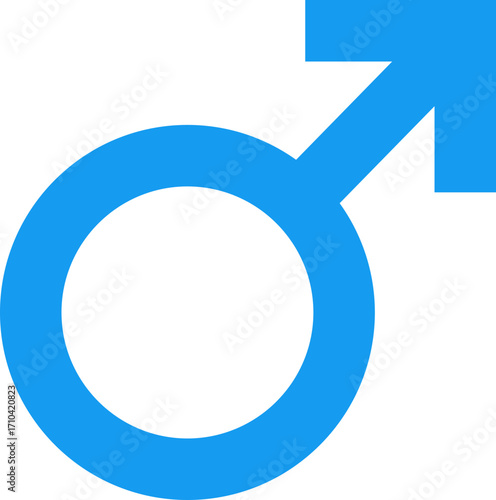 Male gender symbol icon. Gender identity sign isolated on transparent background. Masculine gender symbol icon for design and web. Vector illustration.