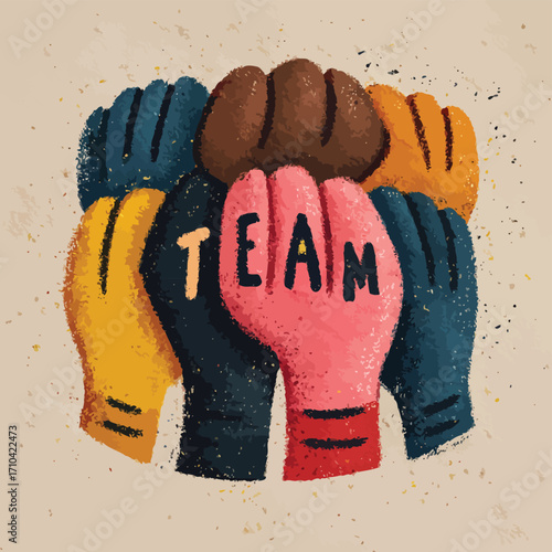 Illustrazione Vettoriale: Lavoro di Squadra