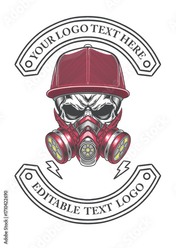 Retro Skull Artwork - Vntage motocycle Skull label