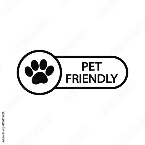 pet friendly icon vector  pet animal allow