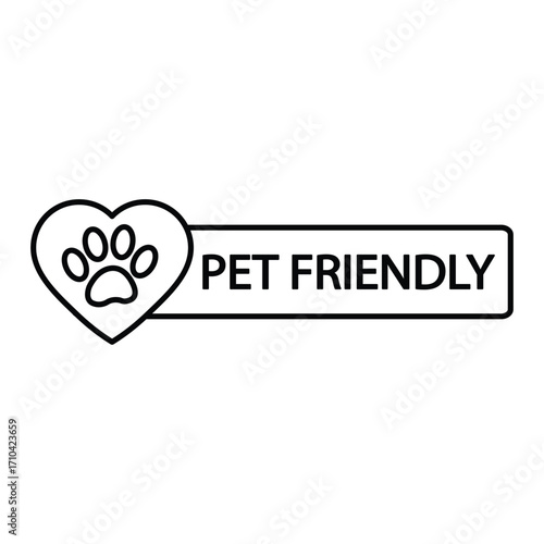 pet friendly icon vector  pet animal allow