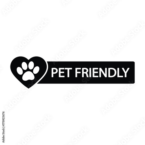 pet friendly icon vector  pet animal allow