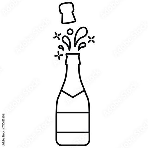 open champagne bottle  icon vector  