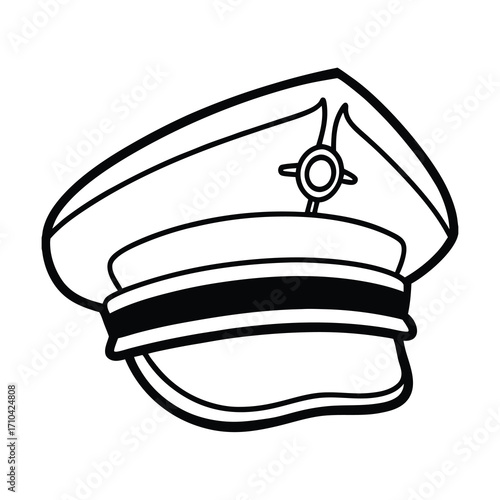 captain cap vector illustration on white background 