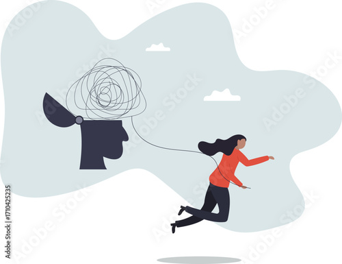 Anxiety and stress therapy, mental health treatment or psychology support.about a man and his life.