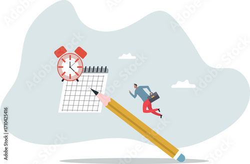 Schedule business appointment, important date, working project plan or reminder.about a man and his life.