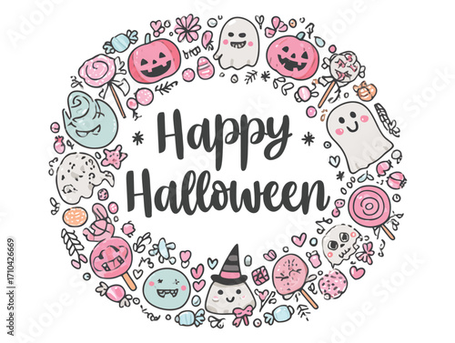 Auguri di Halloween in stile vettoriale semplice