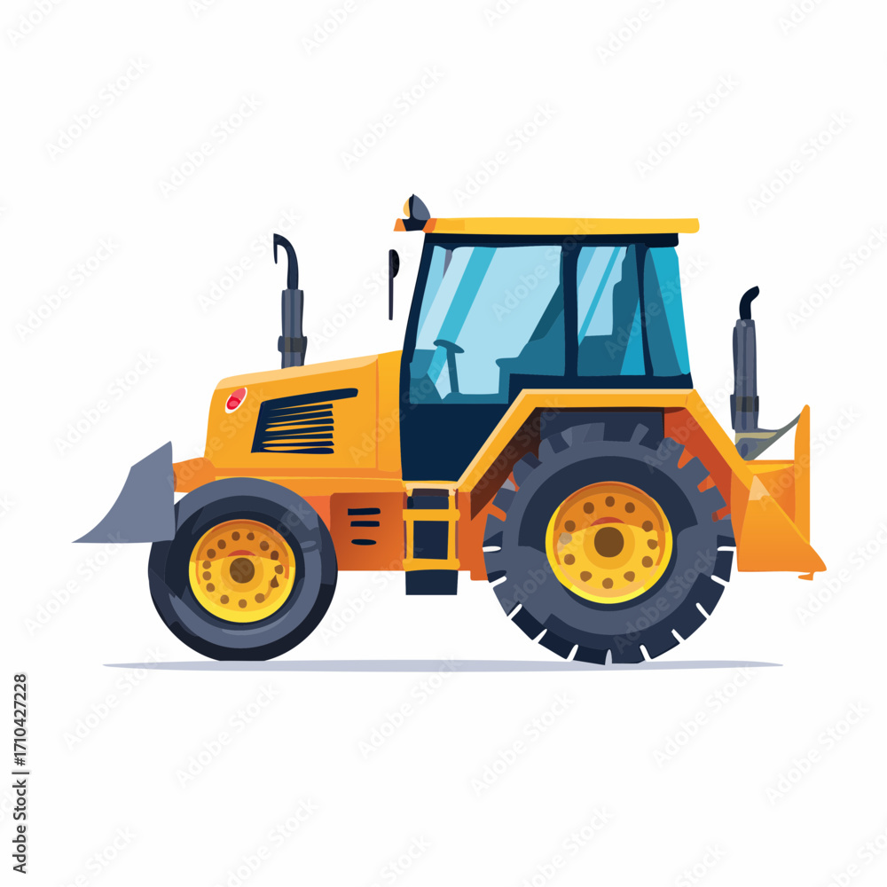 Naklejka premium bulldozer excavator isolated on white