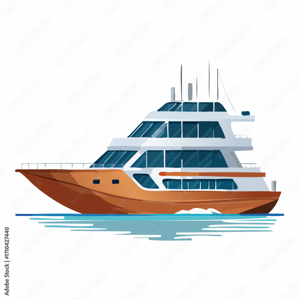 Naklejka premium vector illustration of a cruise ship