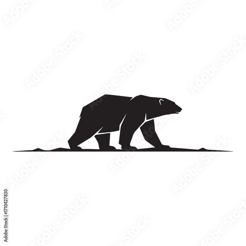 Polar Bear Silhouette Vector Illustration