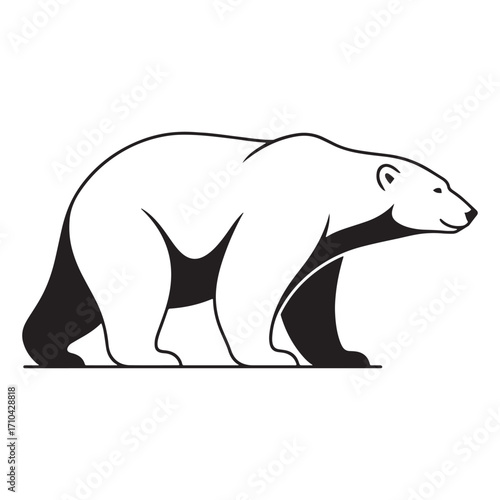 Polar Bear Silhouette Vector Illustration