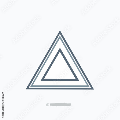 Abstract graphic design featuring nested triangles in shades of gray.