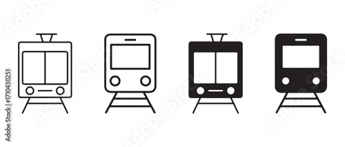 Train icon set. isolated on white background, transportation and travel concept.