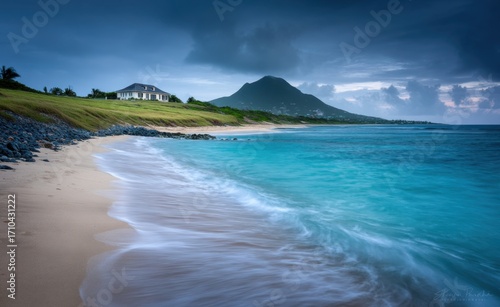 Beach scene before the rainstorm
