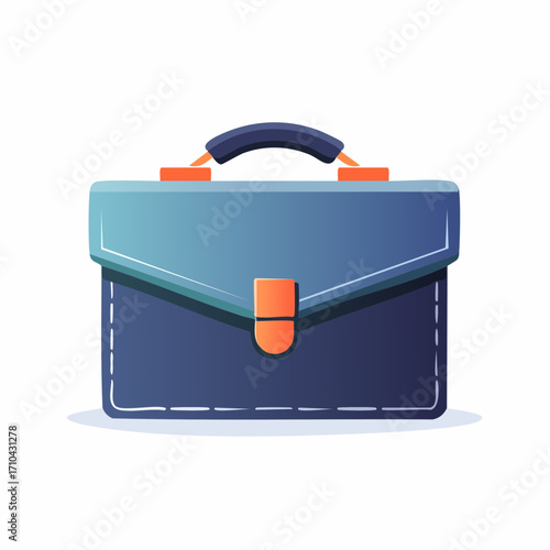 A stylized illustration of a blue and orange briefcase, ready for business use.