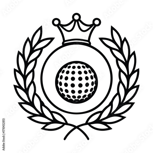 golf ball vector logo golf ball on tee with wreat