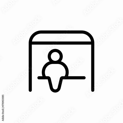 bus stop sitting icon sign vector
