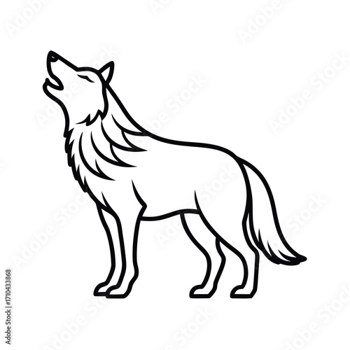 howling wolf icon illustration howling wolf 