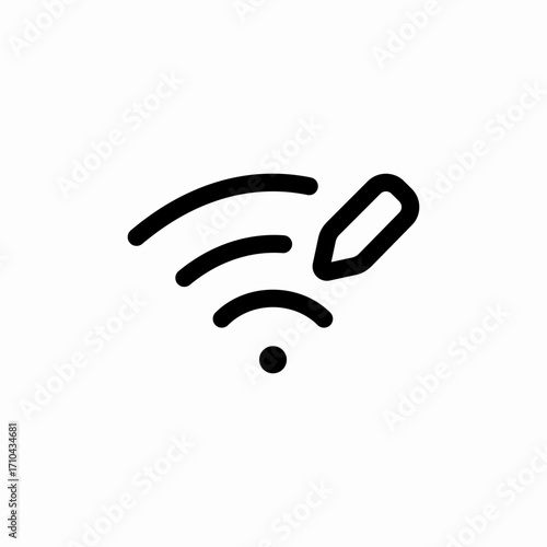 edit configuration wifi internet icon sign vector