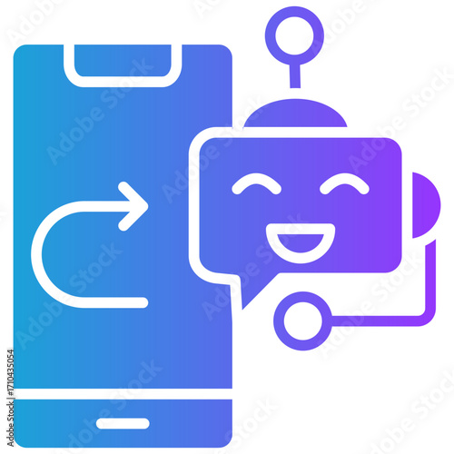 Auto Reply glyph gradient icon